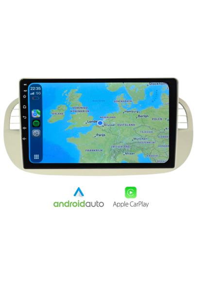 Fiat 500 Bildschirm 9 ZOLL | Kabelloses Carplay und Android Auto | 2G-64GB