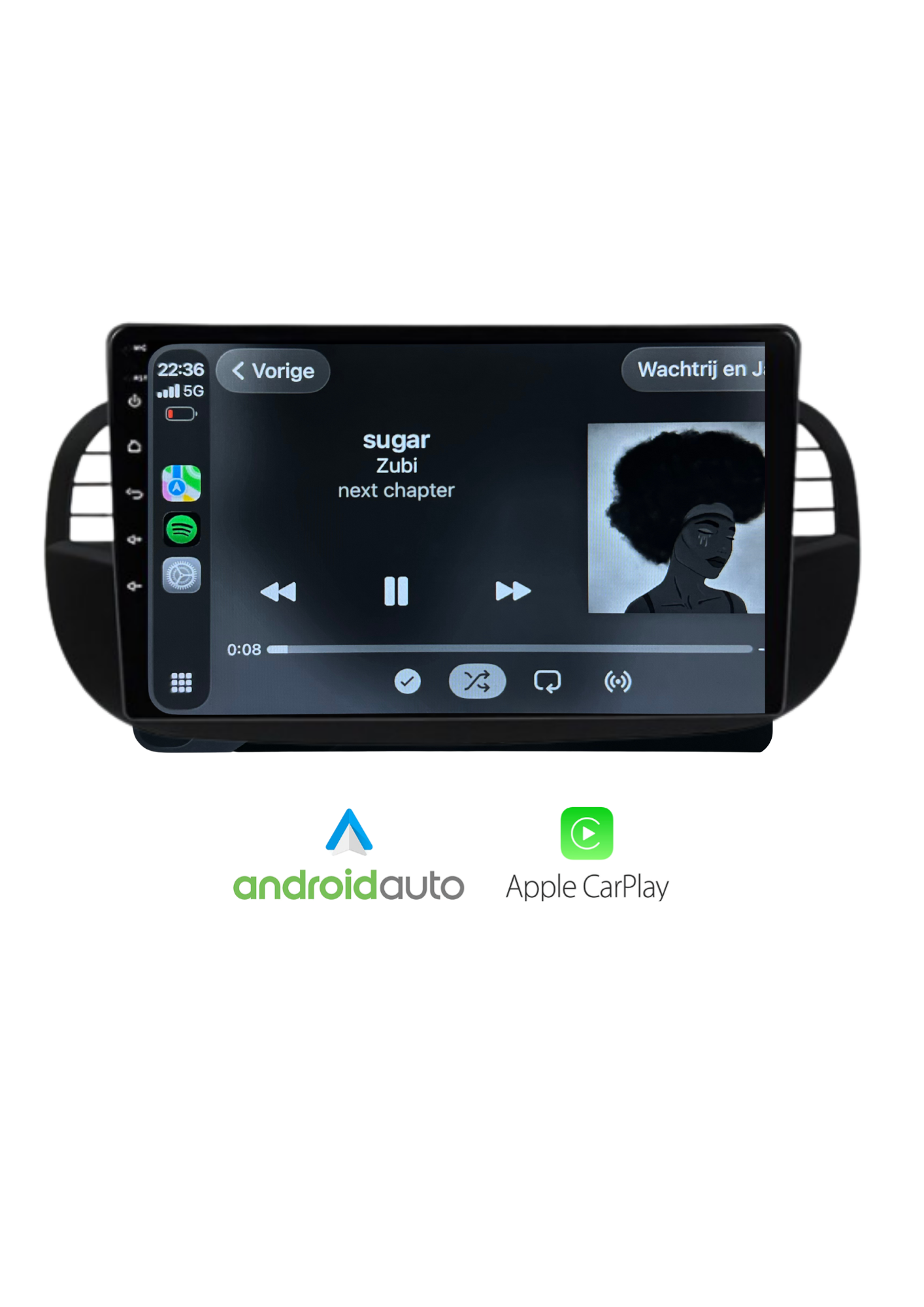 Fiat 500 Bildschirm 9 ZOLL | Kabelloses Carplay und Android Auto | 2G-64GB