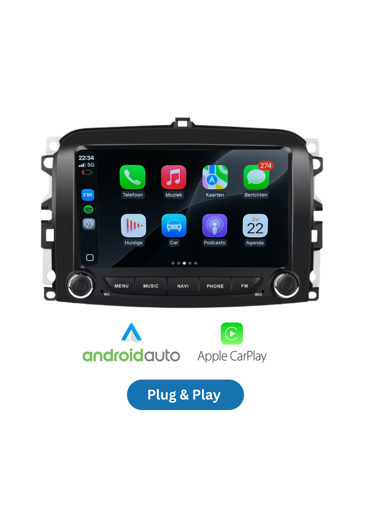 Fiat 500L | Draadloos Carplay & Android auto | 64GB