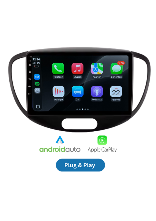 Fiat 500 Bildschirm 9 ZOLL | Kabelloses Carplay und Android Auto | 2G-64GB