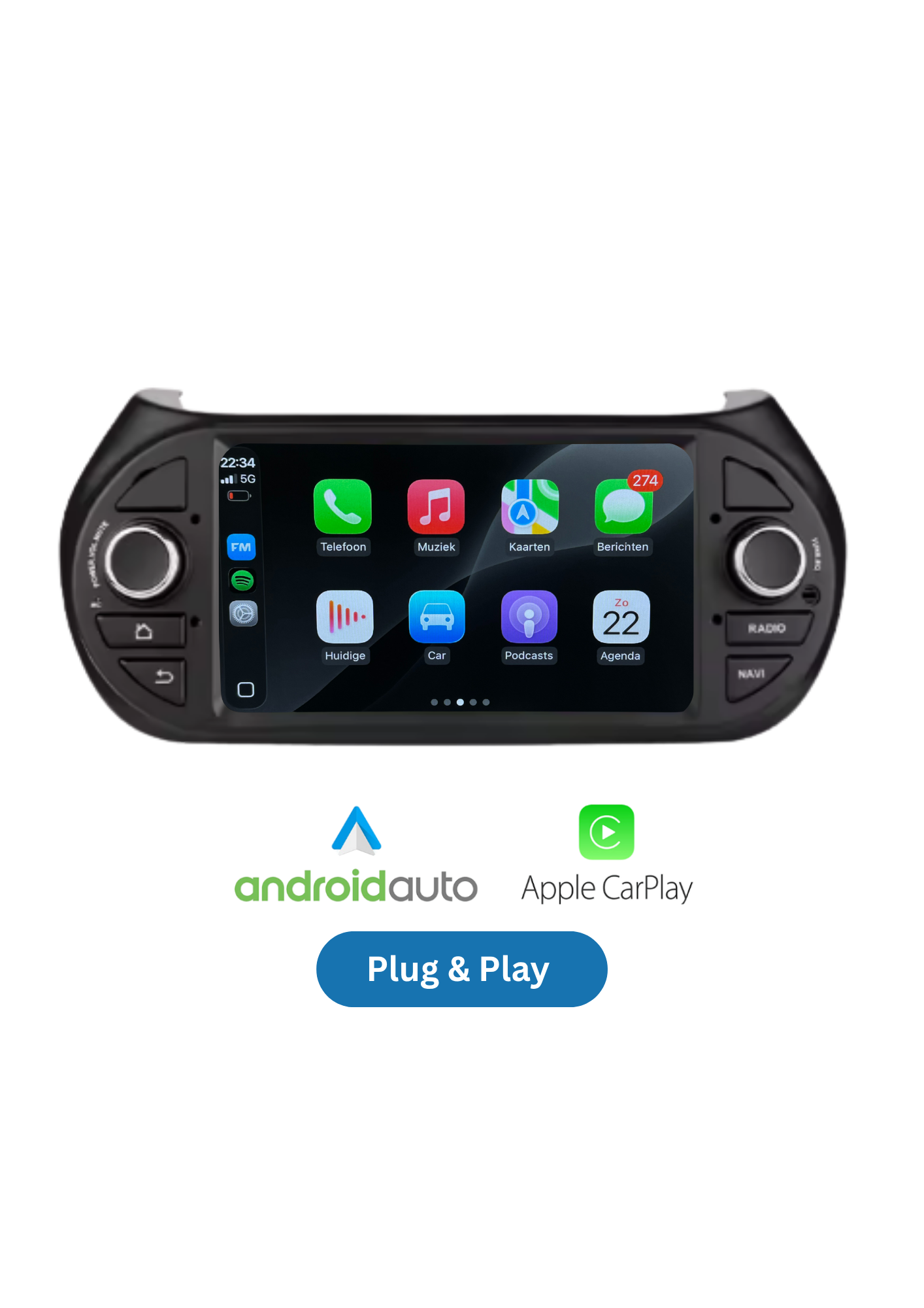 Citroen Nemo | Fiat Fiorino | Peugeot Bipper | CarPlay & Android Auto | 2008-2017