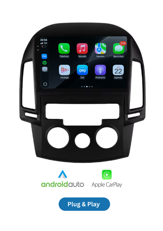 Fiat 500 Bildschirm 9 ZOLL | Kabelloses Carplay und Android Auto | 2G-64GB