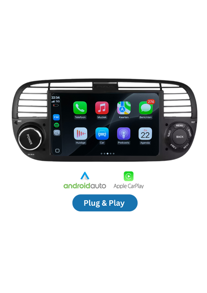 Fiat 500 screen 7 INCH | Wireless Carplay &amp; Android auto | 2G-64GB