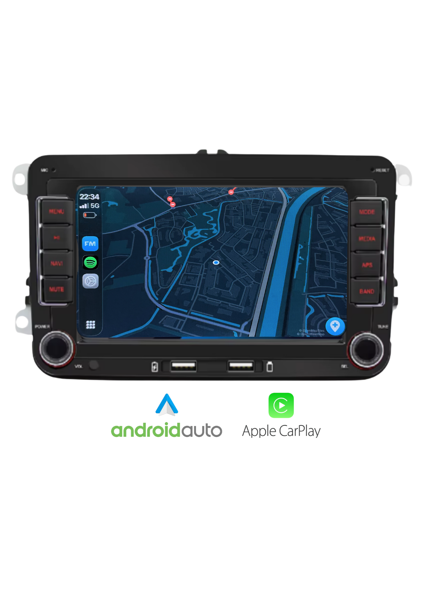 Volkswagen Bildschirm | Carplay und Android Auto kabellos | 2G-64 GB