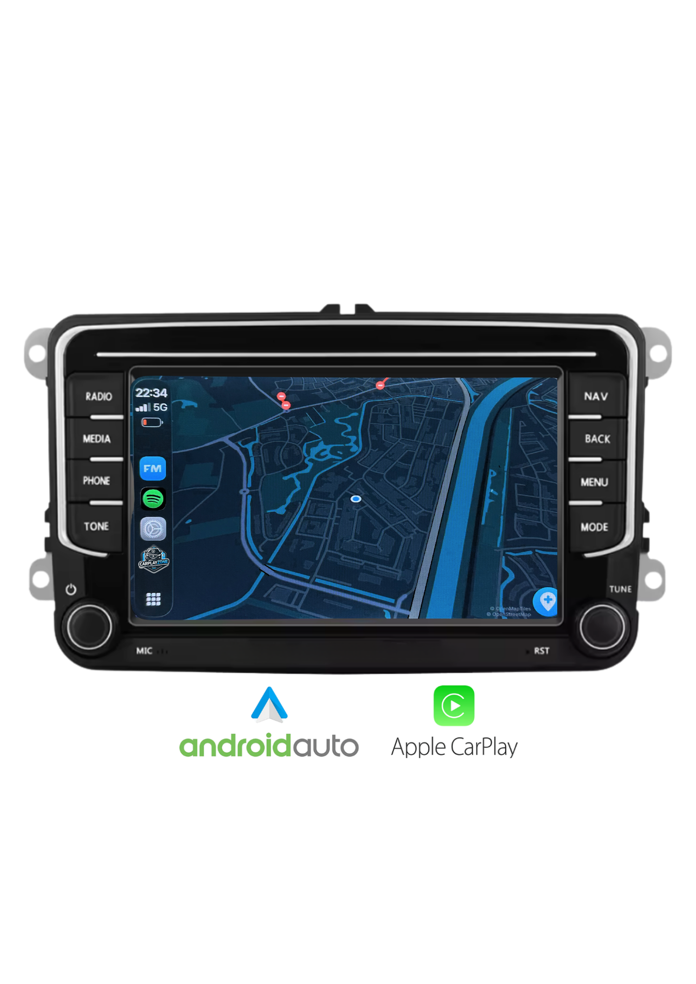 Volkswagen Bildschirm | Carplay und Android Auto kabellos | 2G-64 GB