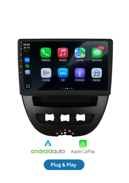 Toyota Aygo - Peugeot 107 - Citroën C1 - 2005-2014 | CarPlay und Android Auto 64 GB