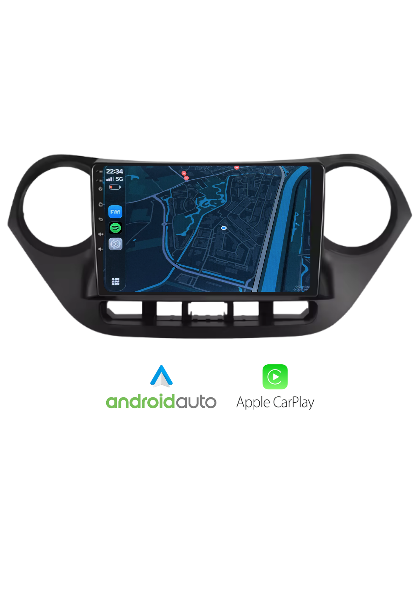 Fiat 500 Bildschirm 9 ZOLL | Kabelloses Carplay und Android Auto | 2G-64GB