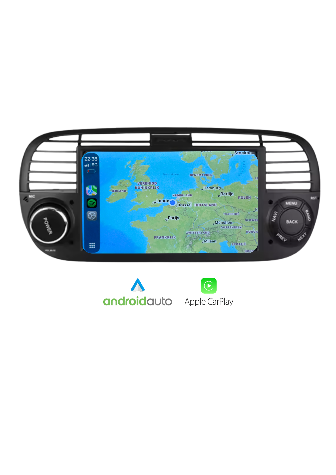 Fiat 500 screen 7 INCH | Wireless Carplay &amp; Android auto | 2G-64GB