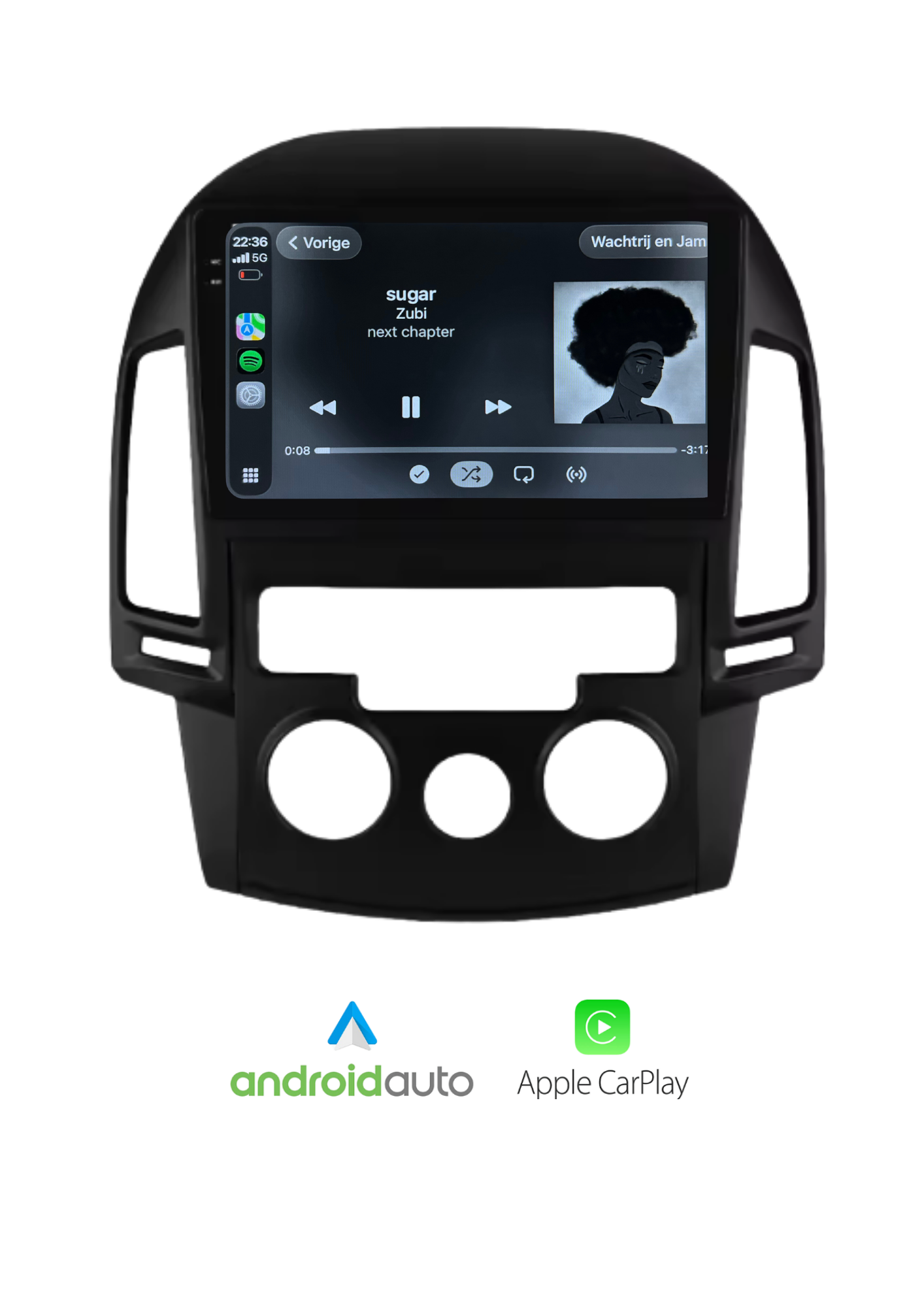 Fiat 500 Bildschirm 9 ZOLL | Kabelloses Carplay und Android Auto | 2G-64GB