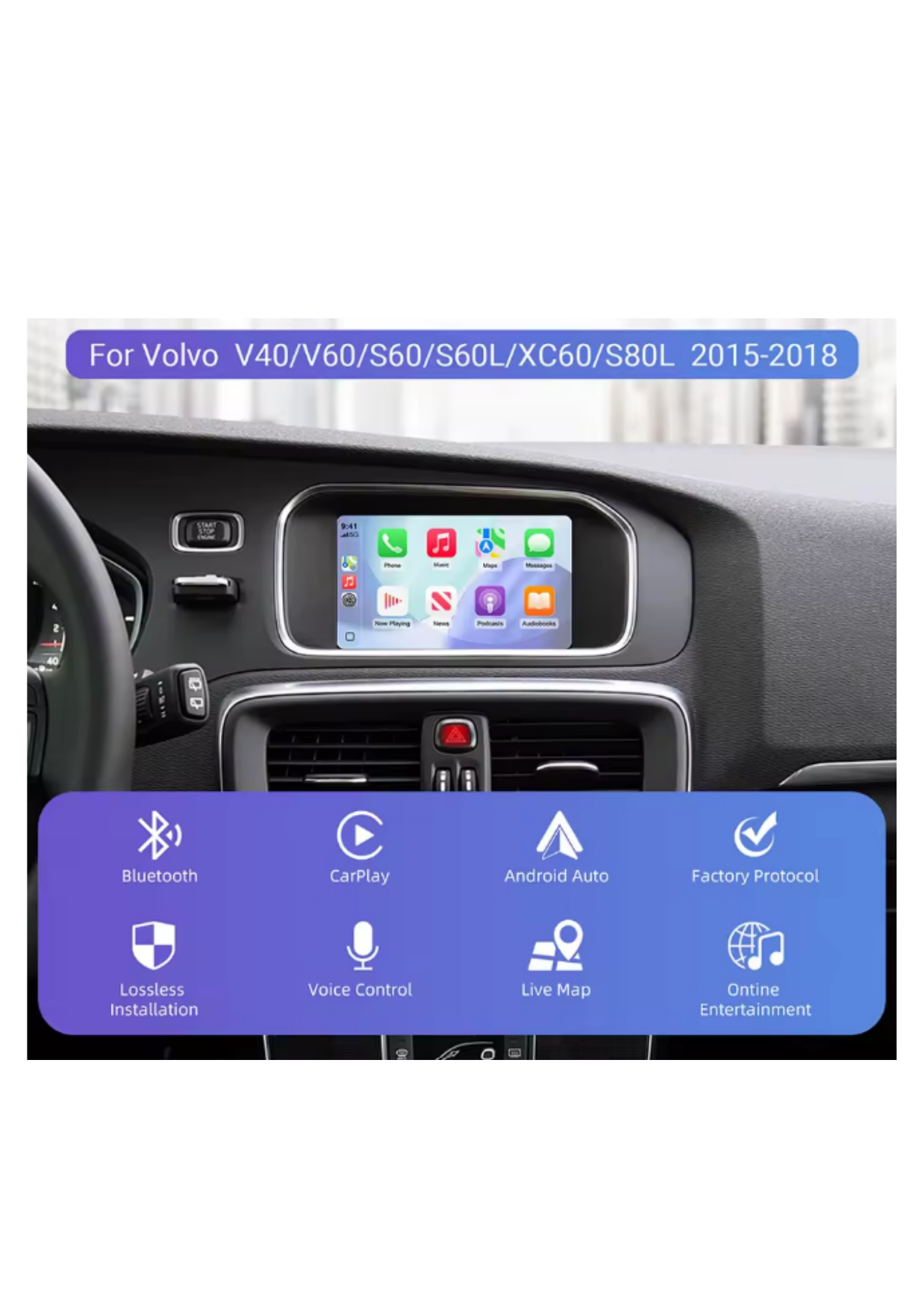 Volvo V40/V60/XC60 CarPlay Module | Draadloos Apple CarPlay & Android Auto